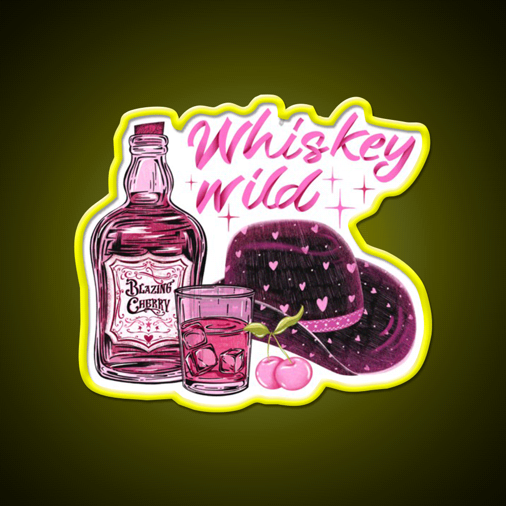 Cherry Flavored Whiskey Drink Bar Led Neon Sign Rgb Color