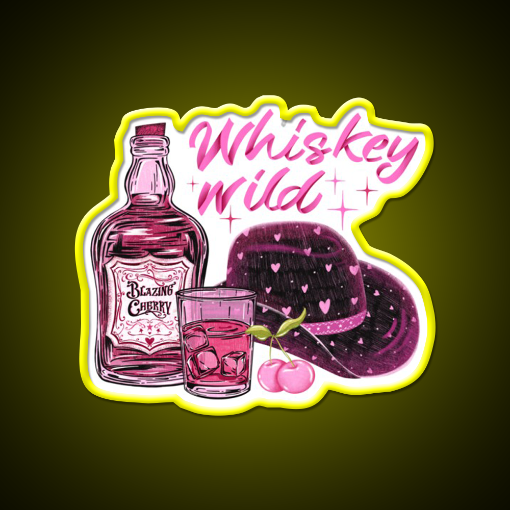 Cherry Flavored Whiskey Drink Bar Led Neon Sign Rgb Color