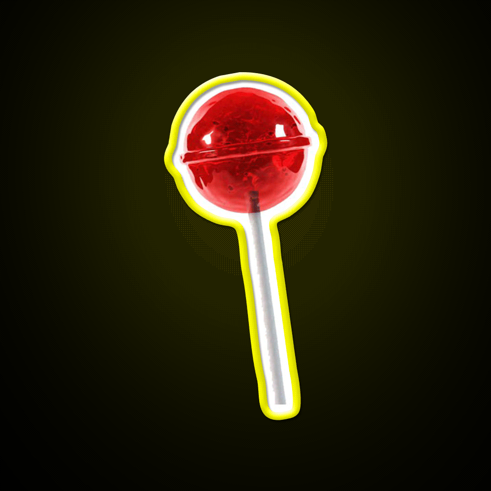 Cherry Lollipop Snack Food Led Neon Sign Rgb Color - Custom LED neon sign front view