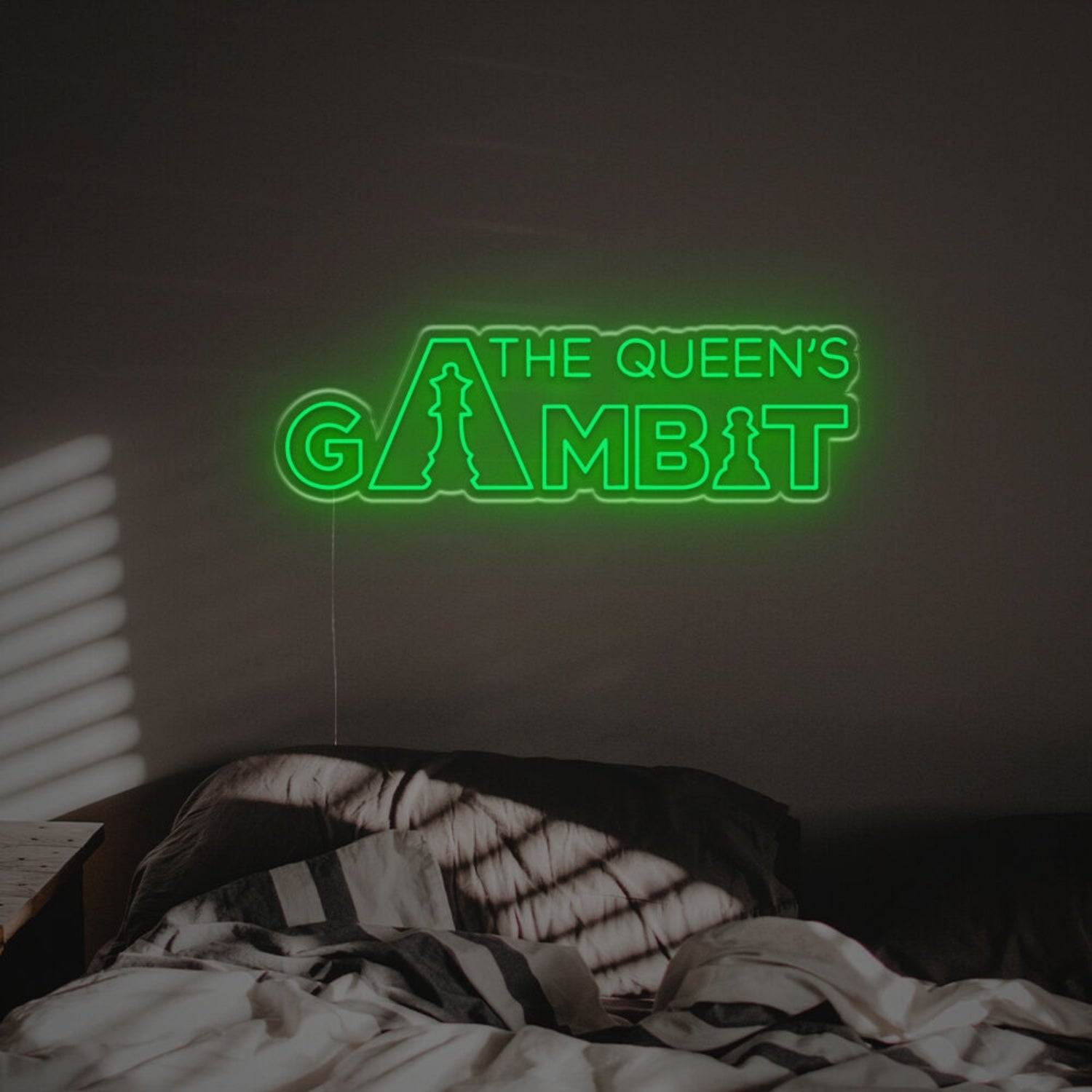 Chess Club Game Room With The Queens Gambit Led Neon Sign | Shineneon