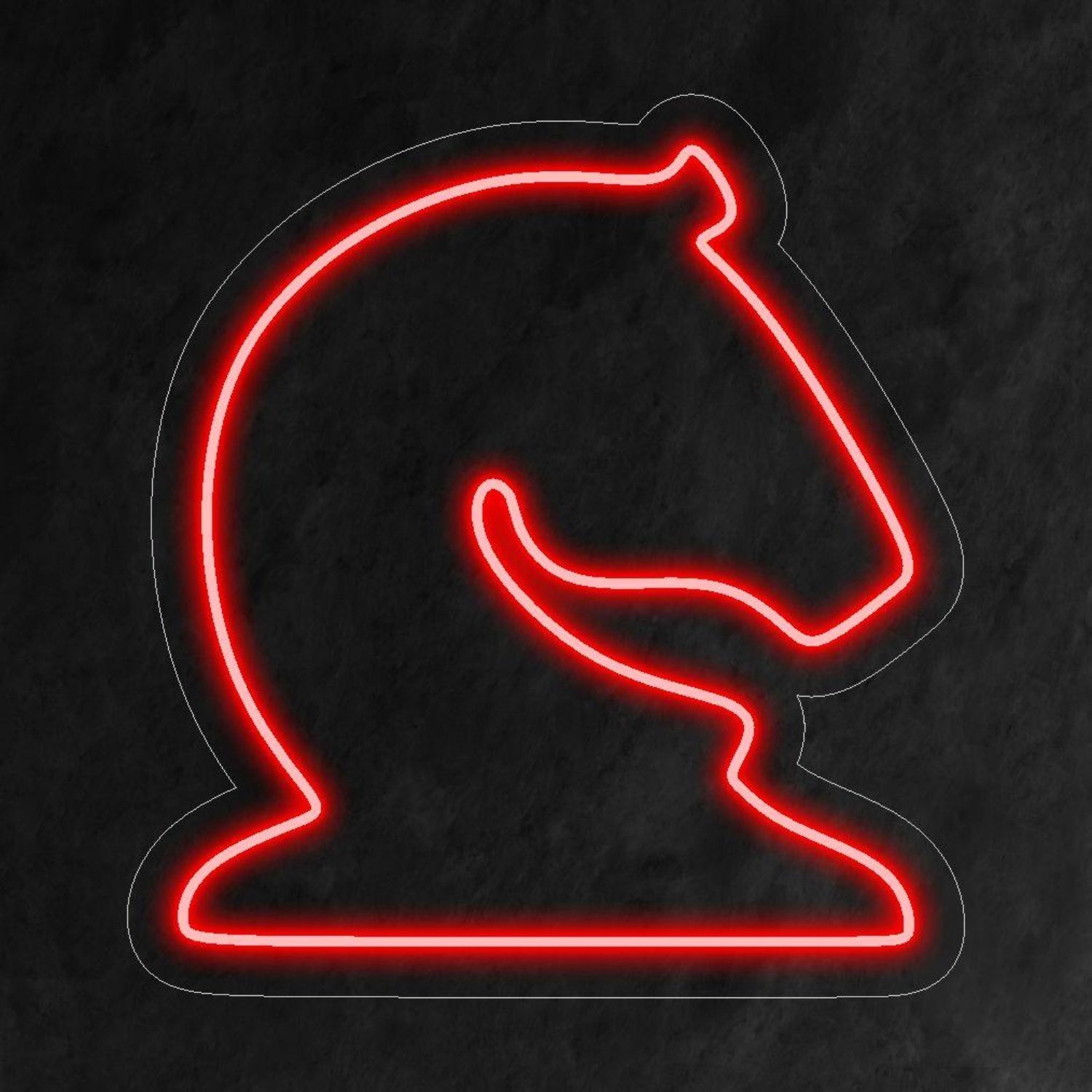 Chess Horse Red Led Neon Sign For Board Game Cafe Decor | Shineneon