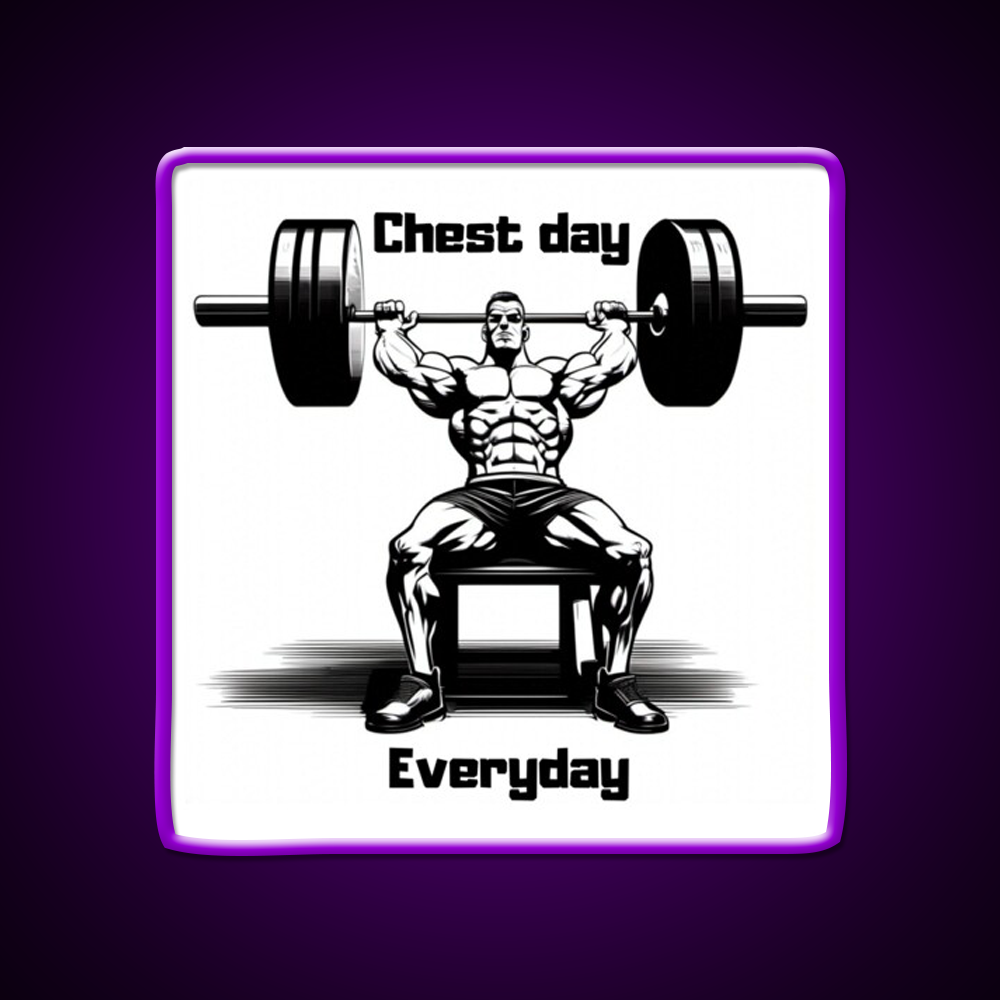 Chest Day Everday Design Gym Fitness Led Neon Sign Rgb Color - LED neon sign view 9