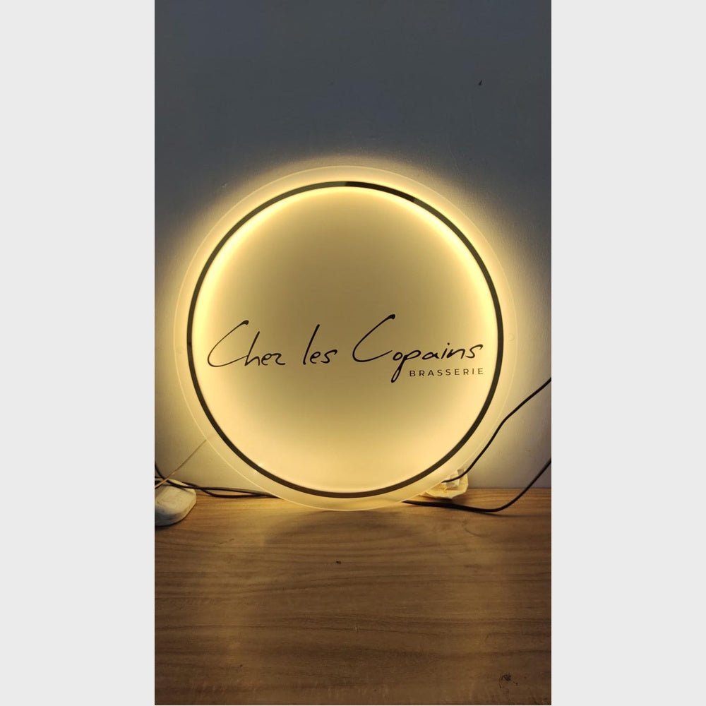 Chez Les Copains Acrylic Business Logo Sign - Shineneon