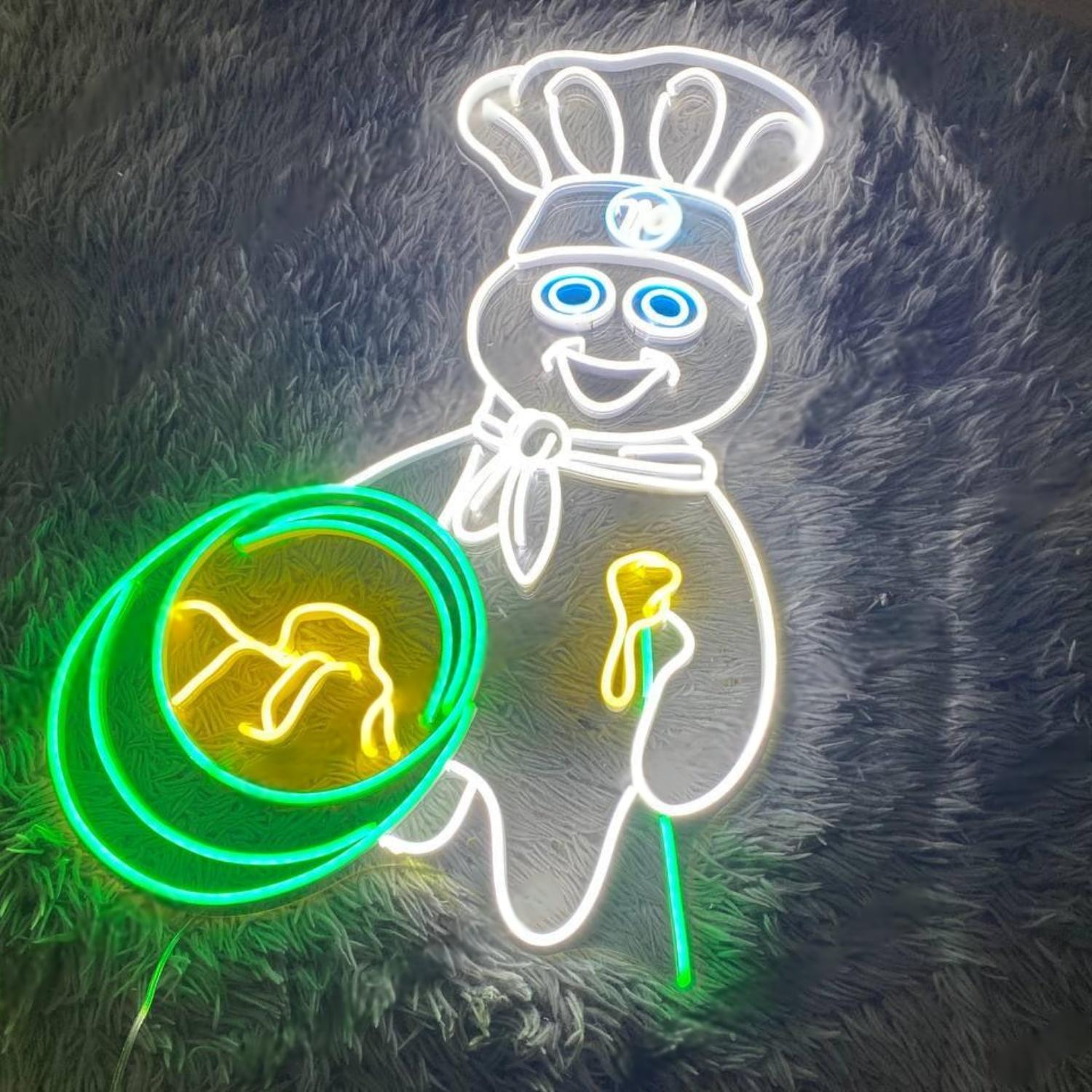 Chibi Chef Cartoon Multi-Color Led Neon Sign For Restaurant Kitchen Decor | Shineneon