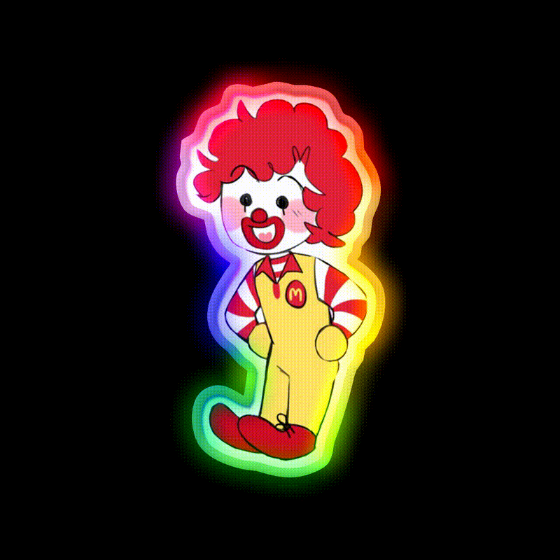 Chibi Ron Fast Food Led Neon Sign For Burger Place Rgb Color