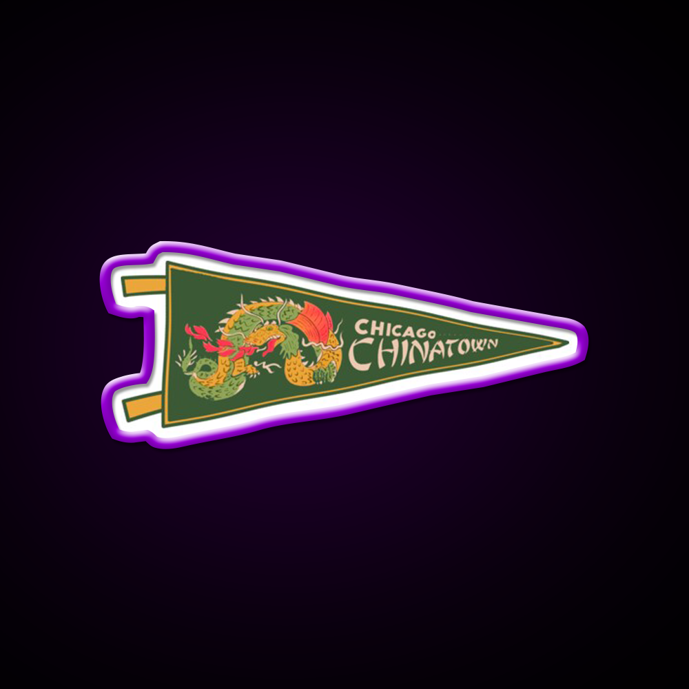 Chicago Chinatown Pennant Asian Cultural Led Neon Sign Rgb Color - LED neon sign view 9