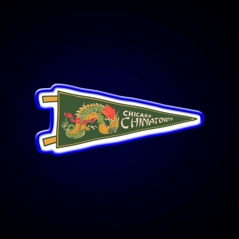 Chicago Chinatown Pennant Asian Cultural Led Neon Sign Rgb Color - Shineneon