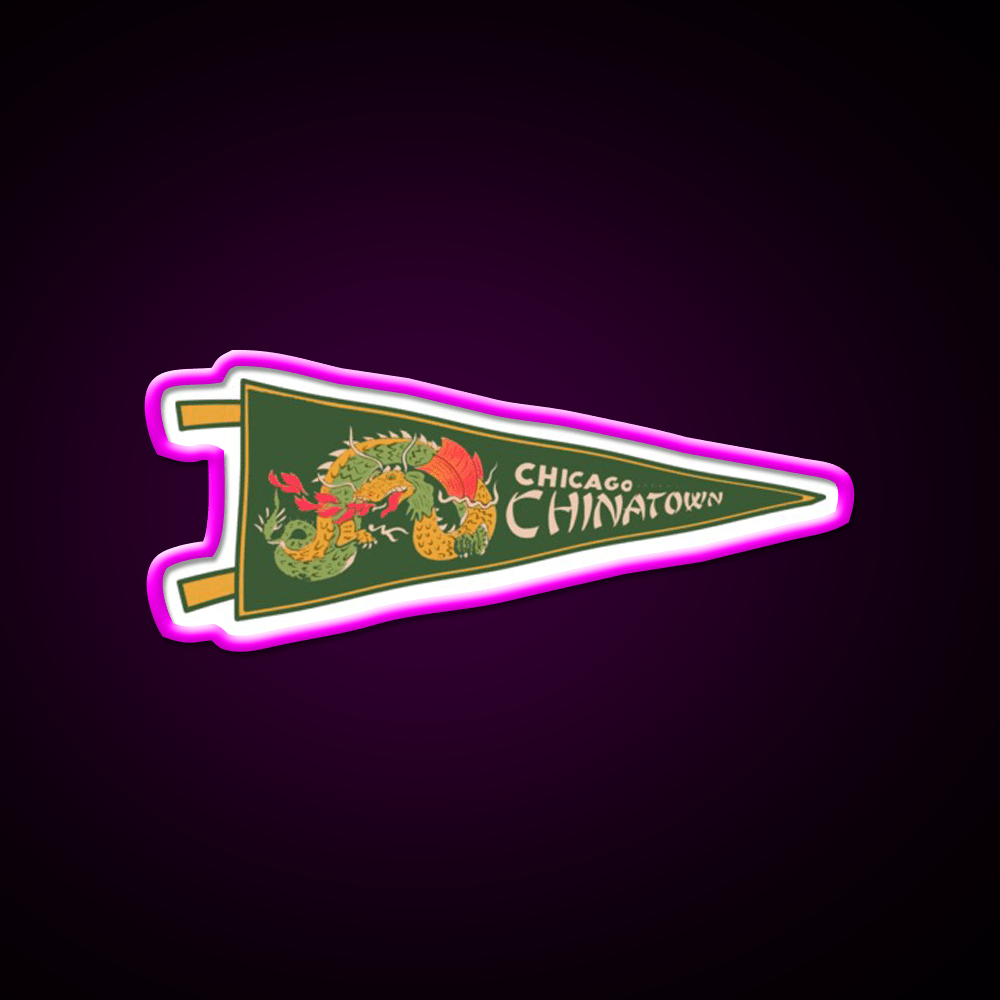 Chicago Chinatown Pennant Asian Cultural Led Neon Sign Rgb Color - Shineneon
