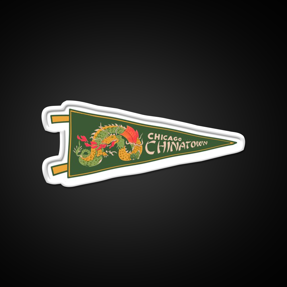 Chicago Chinatown Pennant Asian Cultural Led Neon Sign Rgb Color