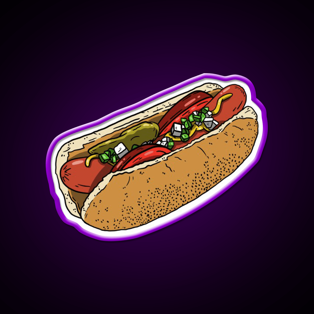 Chicago Dog Is My Co Pilot Snack Food Led Neon Sign Rgb Color - Shineneon