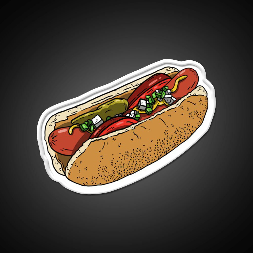 Chicago Dog Is My Co Pilot Snack Food Led Neon Sign Rgb Color - Shineneon