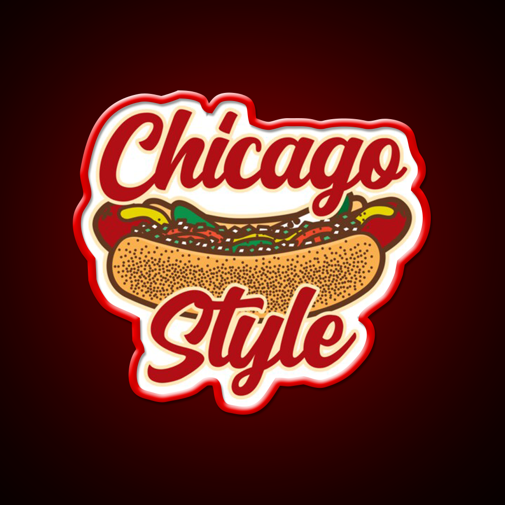 Chicago Style Hot Dog Food Fast Food Led Neon Sign For Burger Place Rgb Color