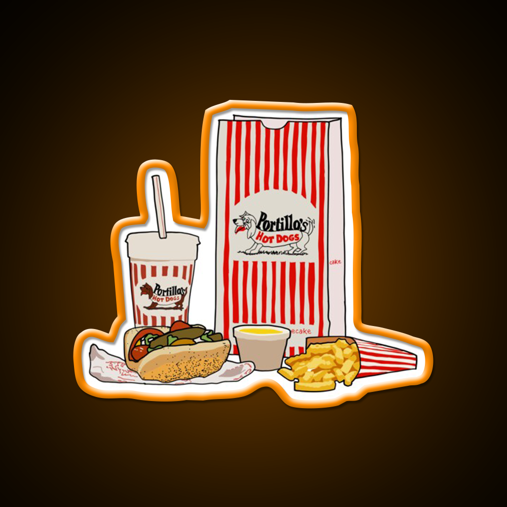 Chicago Style Hotdog Fast Food Led Neon Sign For Burger Place Rgb Color