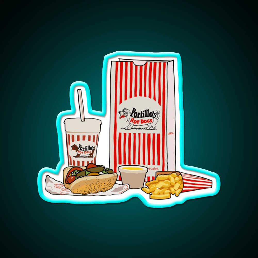 Chicago Style Hotdog Fast Food Led Neon Sign For Burger Place Rgb Color - Shineneon
