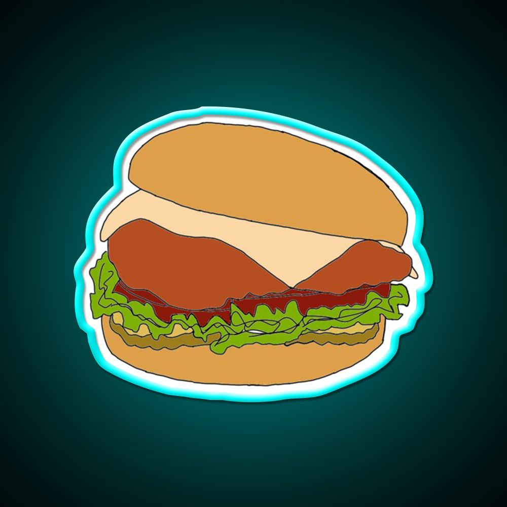 Chick Fil A Chicken Sandwich Fast Food Led Neon Sign For Burger Place Rgb Color