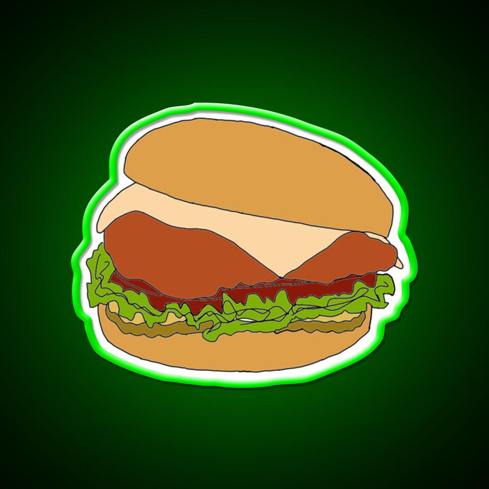 Chick Fil A Chicken Sandwich Fast Food Led Neon Sign For Burger Place Rgb Color