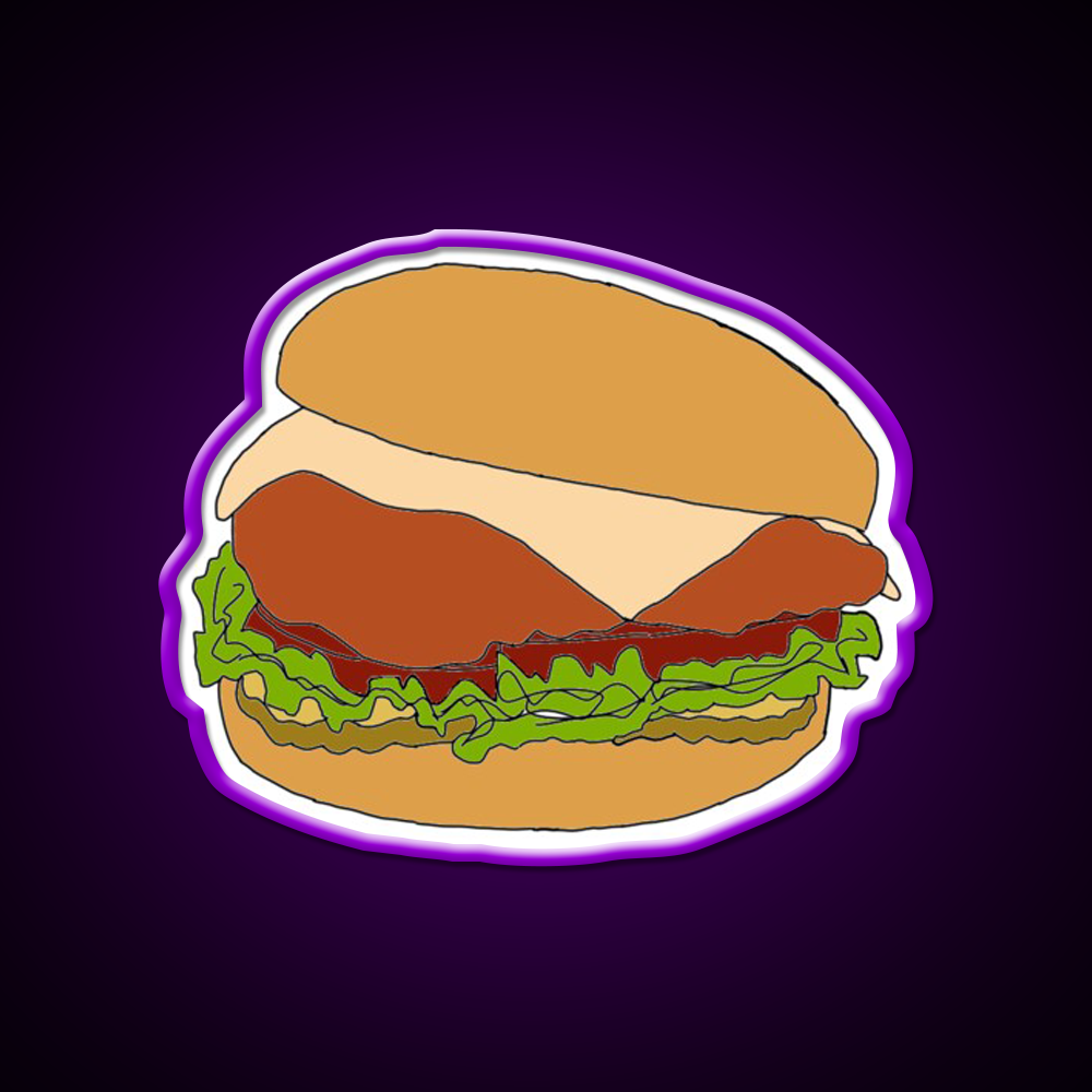 Chick Fil A Chicken Sandwich Fast Food Led Neon Sign For Burger Place Rgb Color