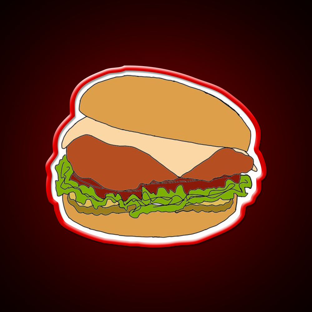 Chick Fil A Chicken Sandwich Fast Food Led Neon Sign For Burger Place Rgb Color