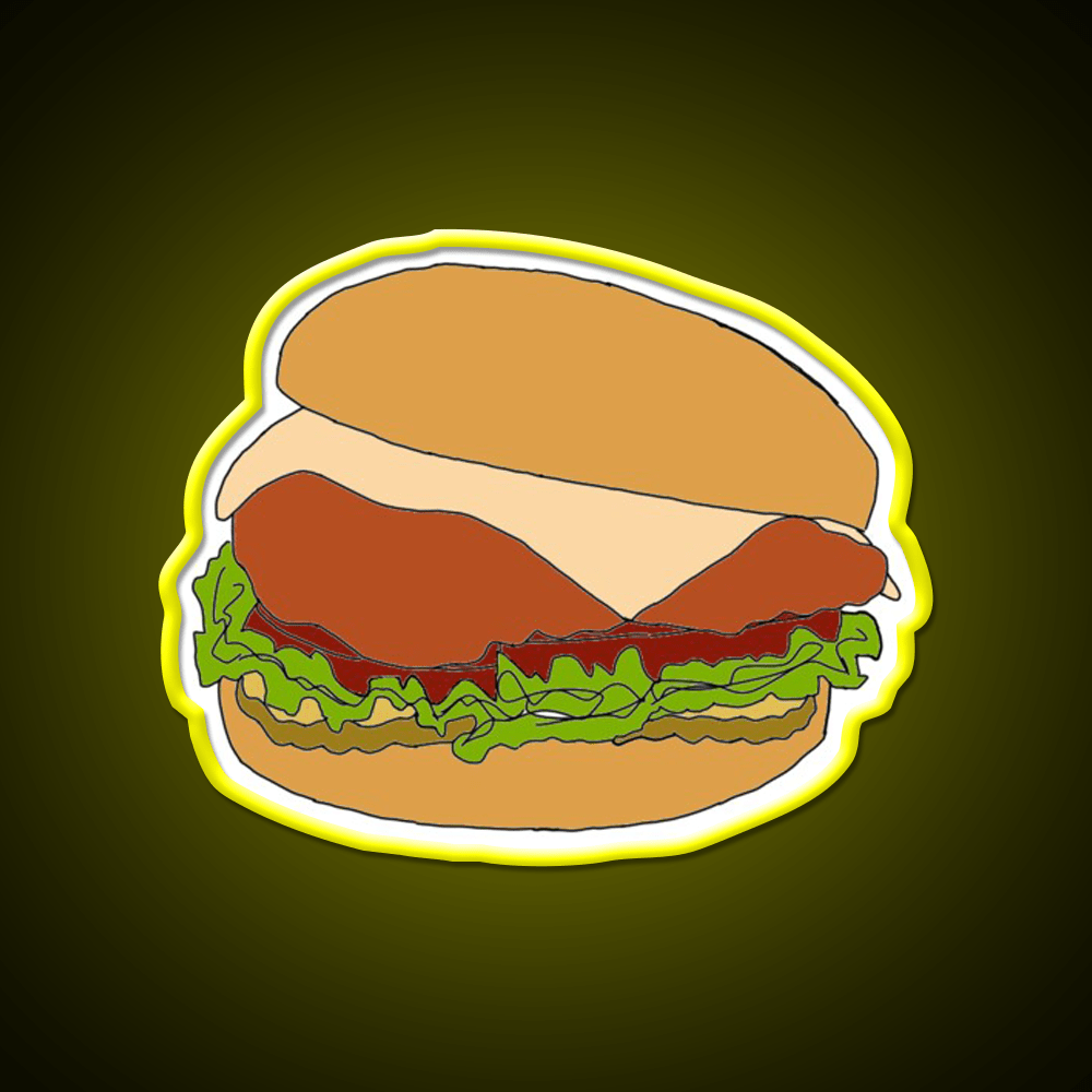 Chick Fil A Chicken Sandwich Fast Food Led Neon Sign For Burger Place Rgb Color - Shineneon