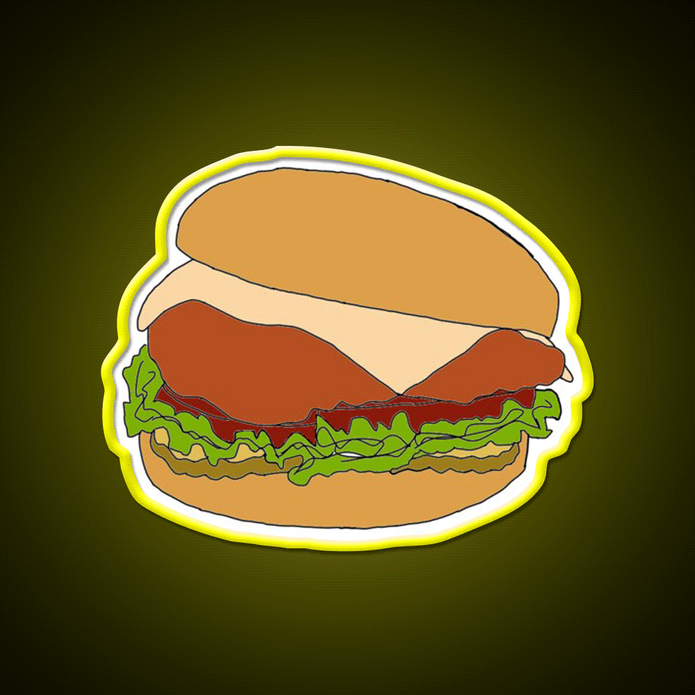 Chick Fil A Chicken Sandwich Fast Food Led Neon Sign For Burger Place Rgb Color