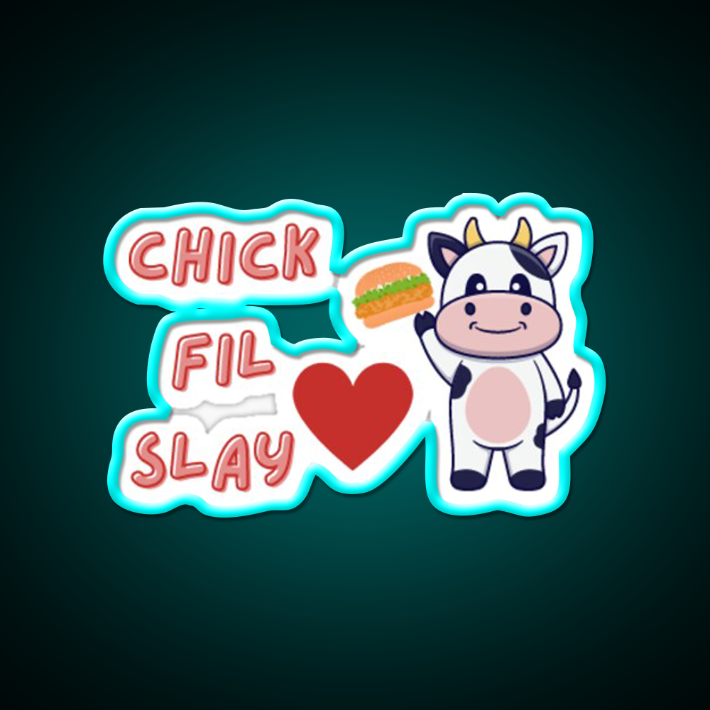 Chick Fil Slay Fast Food Led Neon Sign For Burger Place Rgb Color