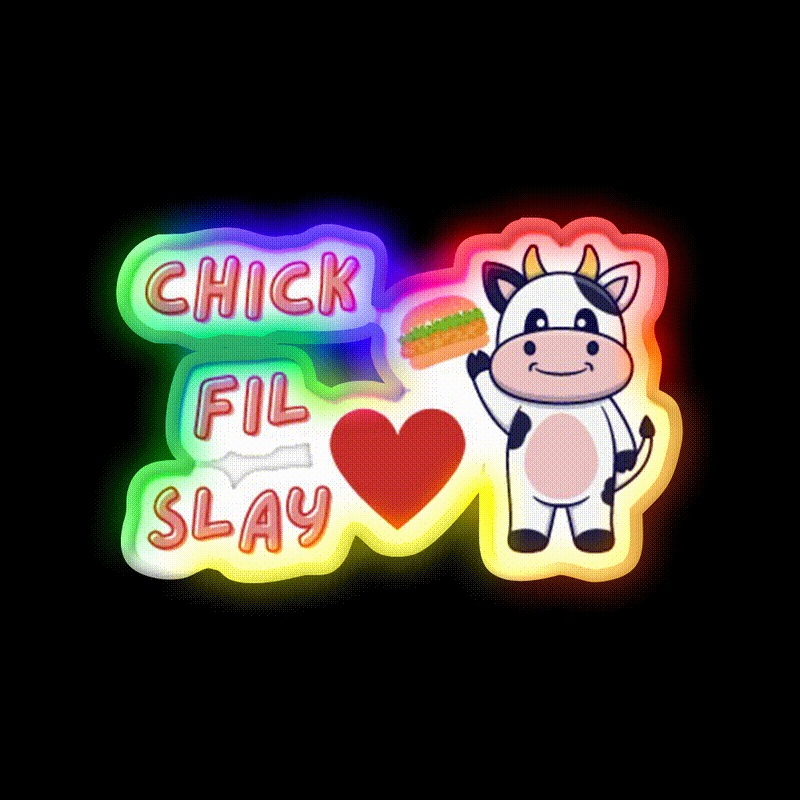 Chick Fil Slay Fast Food Led Neon Sign For Burger Place Rgb Color