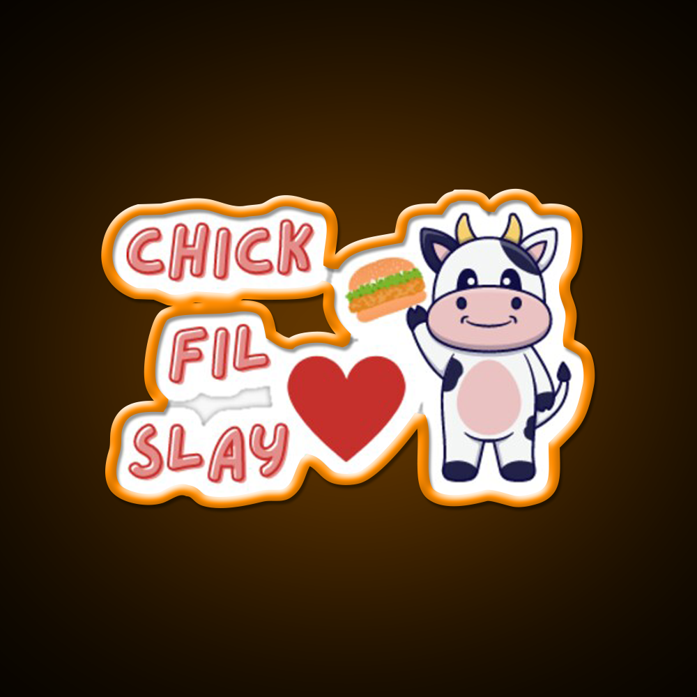 Chick Fil Slay Fast Food Led Neon Sign For Burger Place Rgb Color