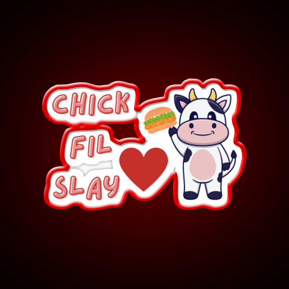 Chick Fil Slay Fast Food Led Neon Sign For Burger Place Rgb Color