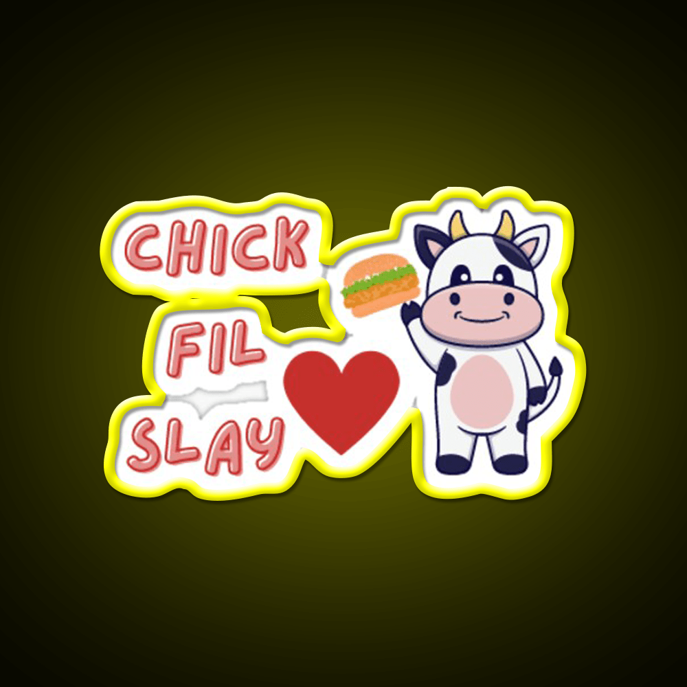 Chick Fil Slay Fast Food Led Neon Sign For Burger Place Rgb Color - Shineneon
