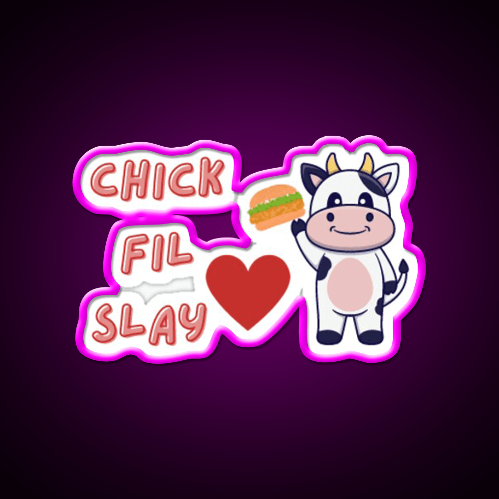 Chick Fil Slay Fast Food Led Neon Sign For Burger Place Rgb Color - Shineneon