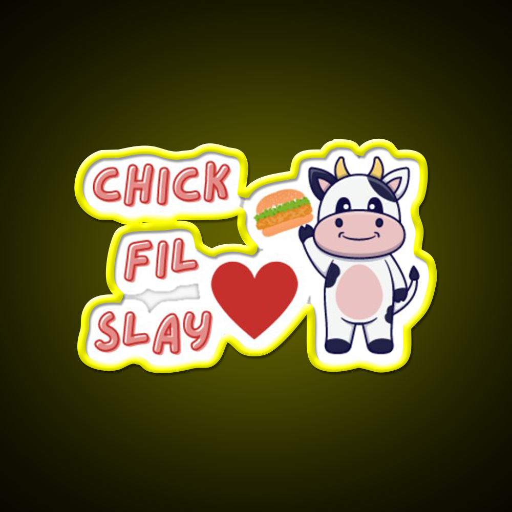 Chick Fil Slay Fast Food Led Neon Sign For Burger Place Rgb Color