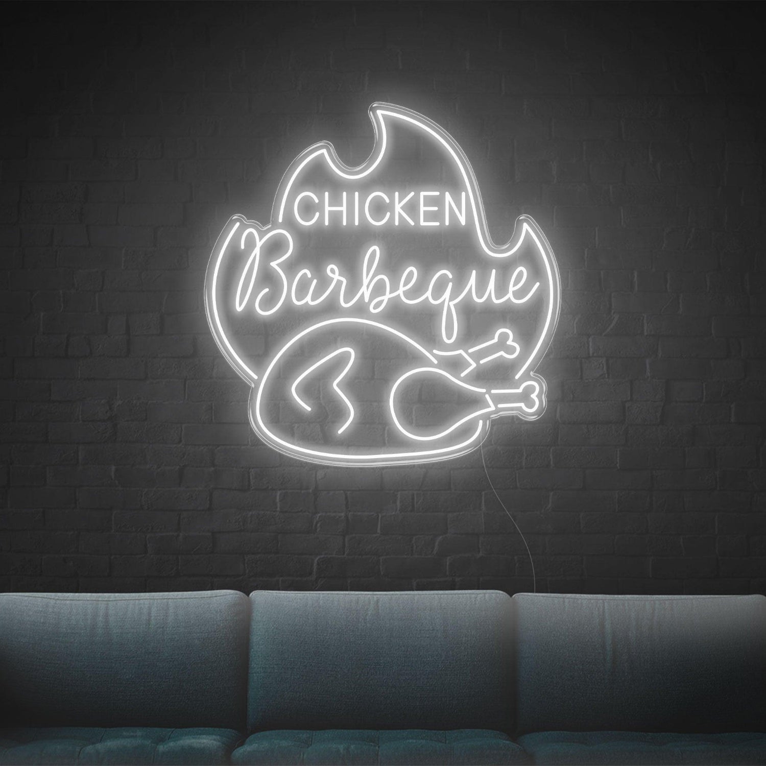 Chicken Bbq Flame Red Led Neon Sign For Restaurant Home Decor | Shineneon