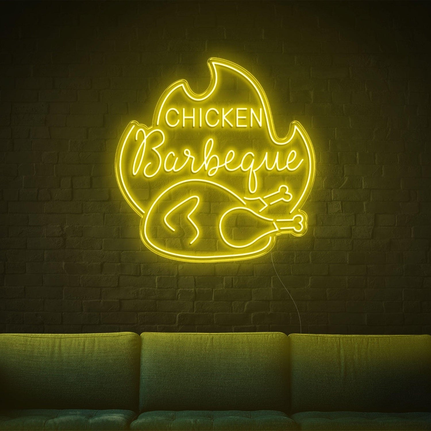 Chicken Bbq Flame Red Led Neon Sign For Restaurant Home Decor | Shineneon
