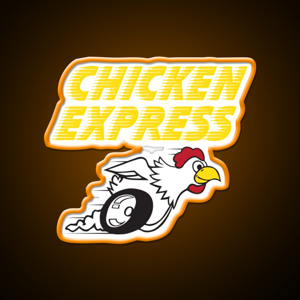 Chicken Express Fast Food Led Neon Sign For Burger Place Rgb Color