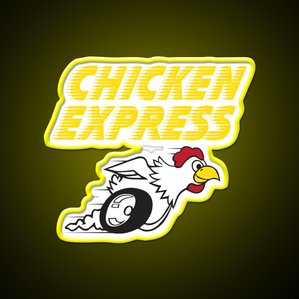 Chicken Express Fast Food Led Neon Sign For Burger Place Rgb Color