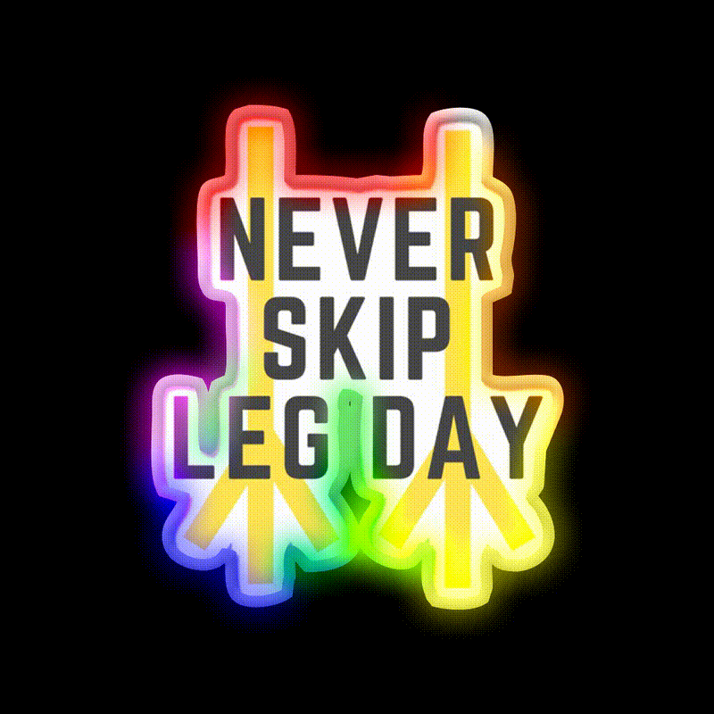 Chicken Legs Gym Fitness Led Neon Sign Rgb Color - LED neon sign close-up detail