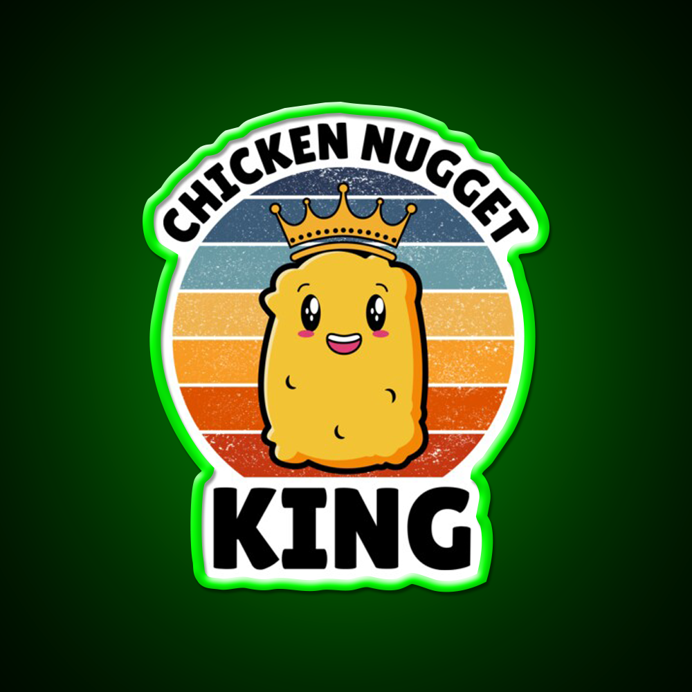 Chicken Nugget King Birthday Fast Food Led Neon Sign For Burger Place Rgb Color