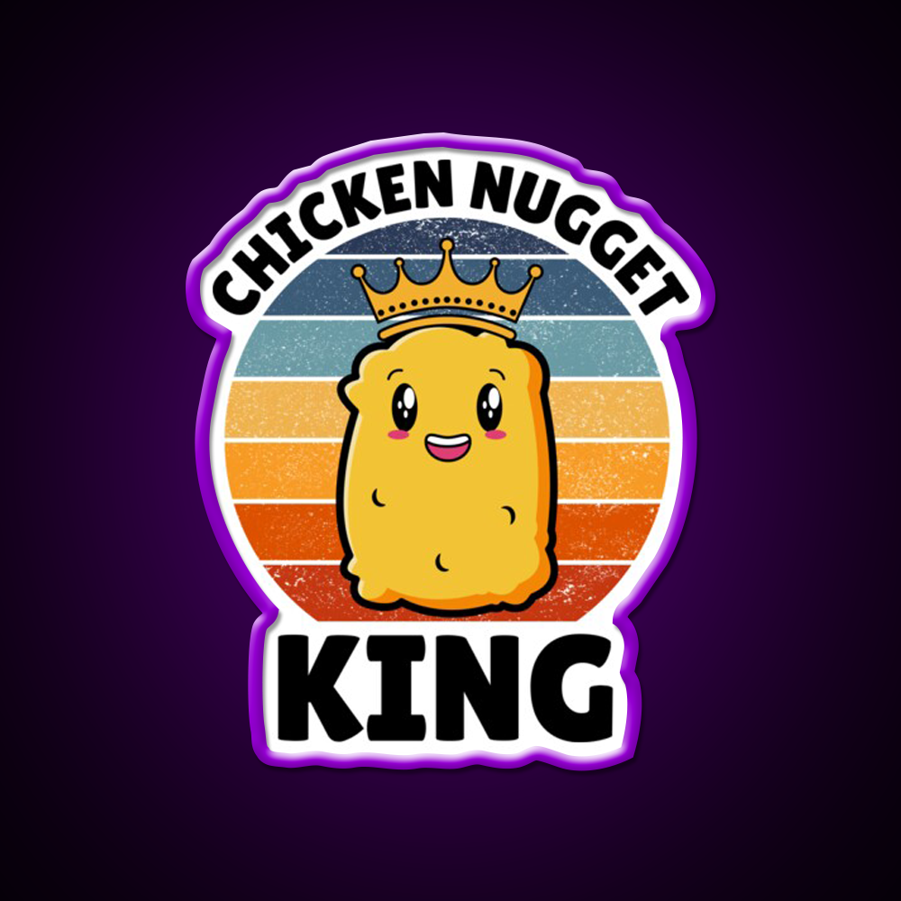 Chicken Nugget King Birthday Fast Food Led Neon Sign For Burger Place Rgb Color