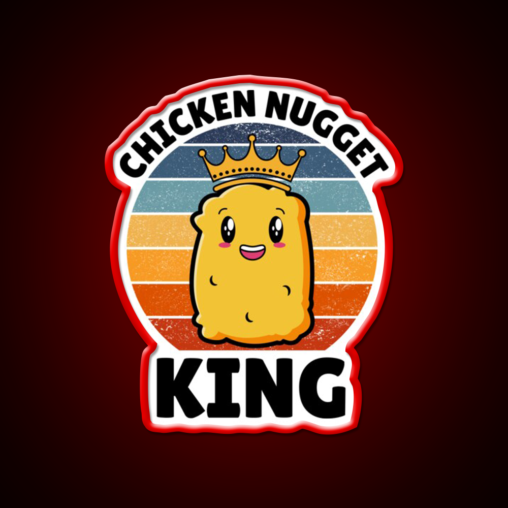 Chicken Nugget King Birthday Fast Food Led Neon Sign For Burger Place Rgb Color