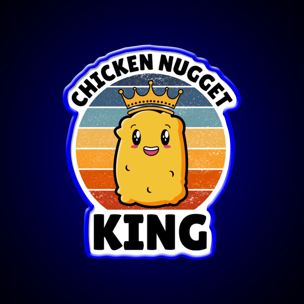 Chicken Nugget King Birthday Fast Food Led Neon Sign For Burger Place Rgb Color - Shineneon