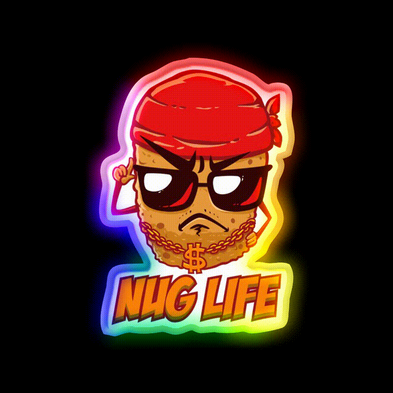 Chicken Nugget Nug Life Junk Food Nuggets Led Neon Sign For Burger Place Rgb Color