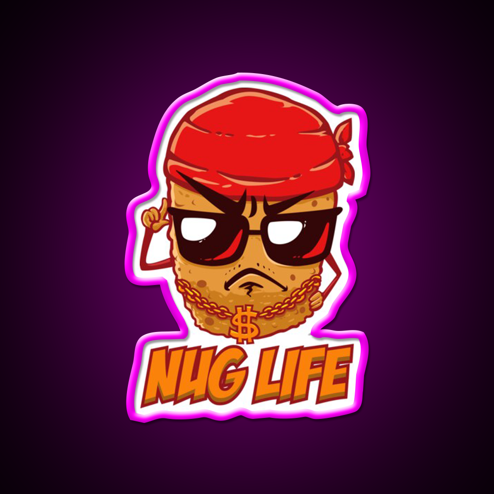 Chicken Nugget Nug Life Junk Food Nuggets Led Neon Sign For Burger Place Rgb Color