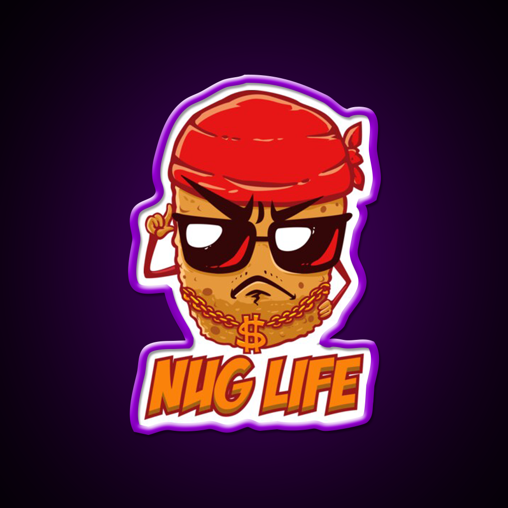 Chicken Nugget Nug Life Junk Food Nuggets Led Neon Sign For Burger Place Rgb Color