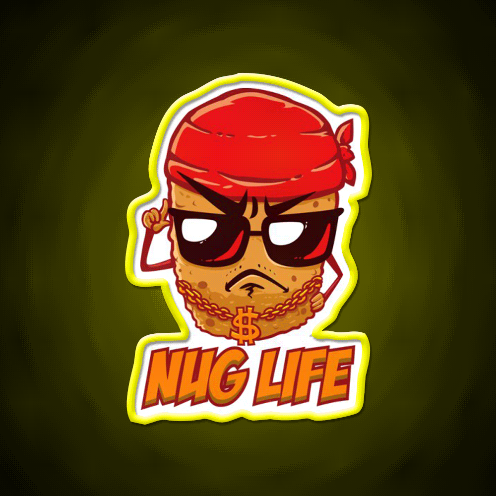 Chicken Nugget Nug Life Junk Food Nuggets Led Neon Sign For Burger Place Rgb Color