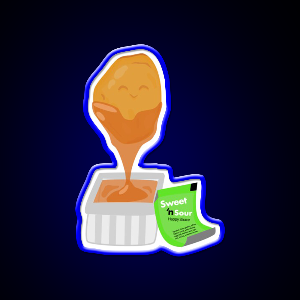 Chicken Nugget Sweet N Sour Sauce Fast Food Led Neon Sign For Burger Place Rgb Color