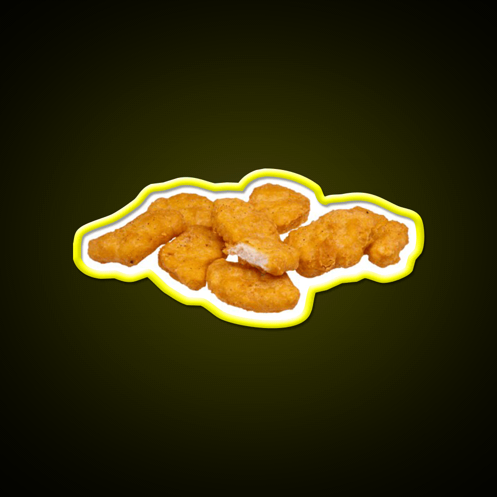 Chicken Nuggets Fast Food Led Neon Sign For Burger Place Rgb Color - Custom LED neon sign front view