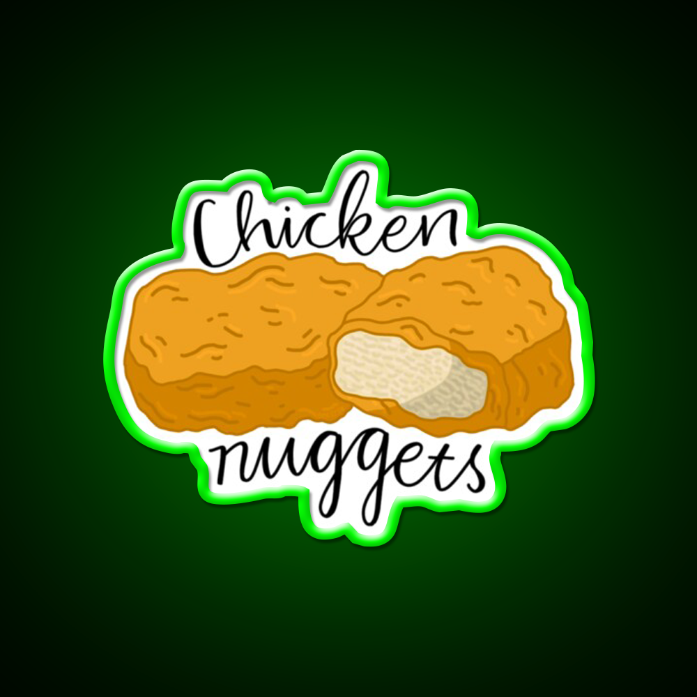 Chicken Nuggets Fast Food Led Neon Sign For Burger Place Wall Art Rgb Color