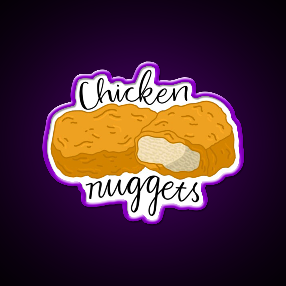 Chicken Nuggets Fast Food Led Neon Sign For Burger Place Wall Art Rgb Color
