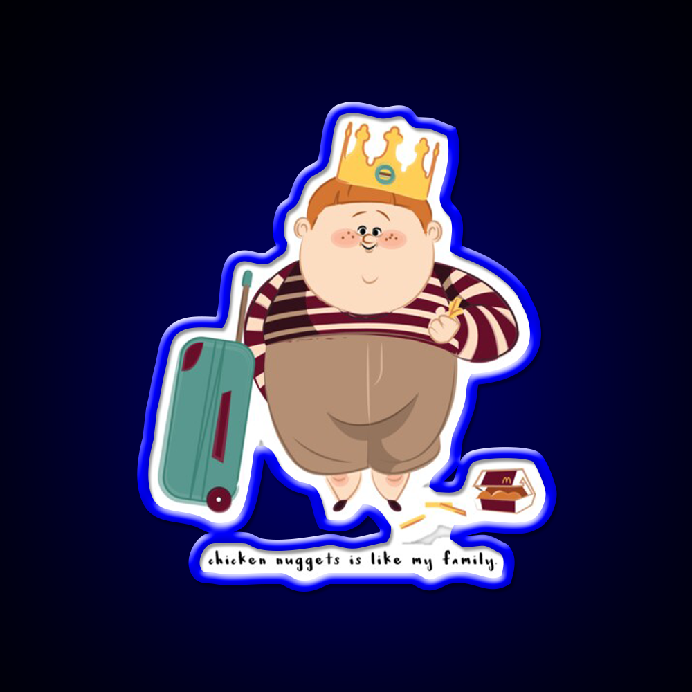 Chicken Nuggets Is Like My Family Fast Food Led Neon Sign For Burger Place Rgb Color