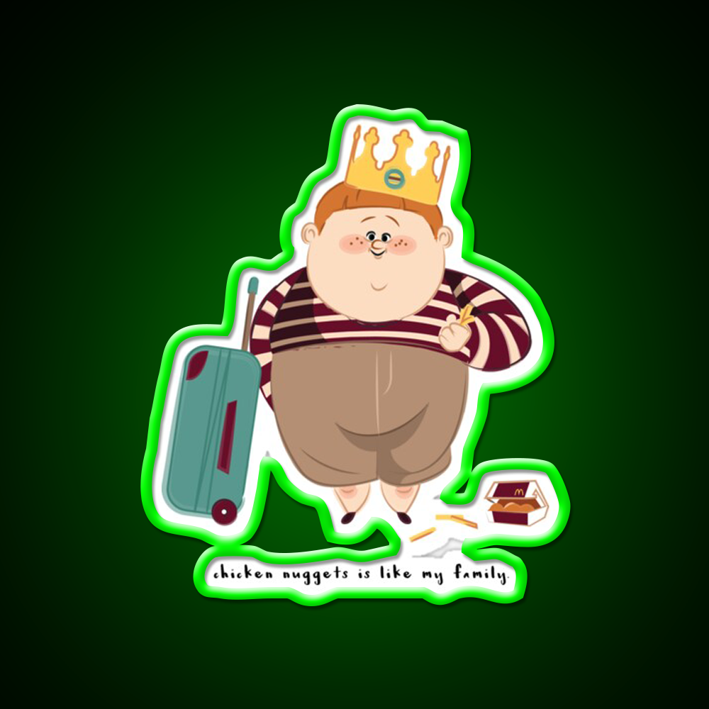 Chicken Nuggets Is Like My Family Fast Food Led Neon Sign For Burger Place Rgb Color